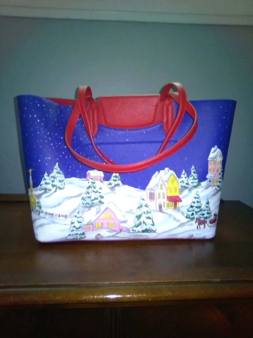 Talbots Christmas Scene Tote - Picture 2 of 10